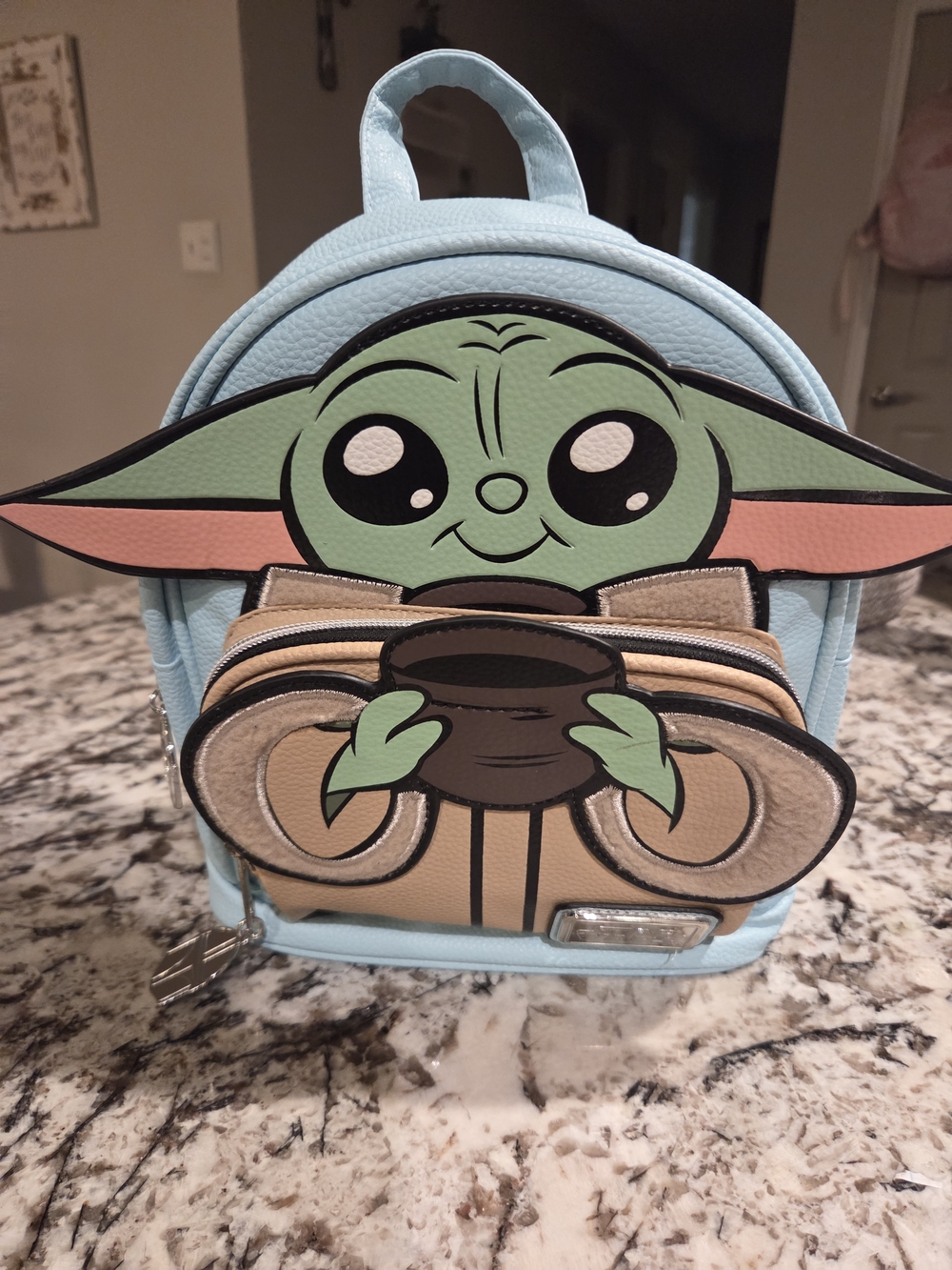 Disney Baby Yoda Mini Backpack - Light Blue, Green, Tan